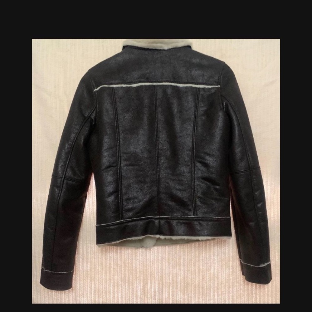 Guess Brown Leather Jacket Classic Fitted Design